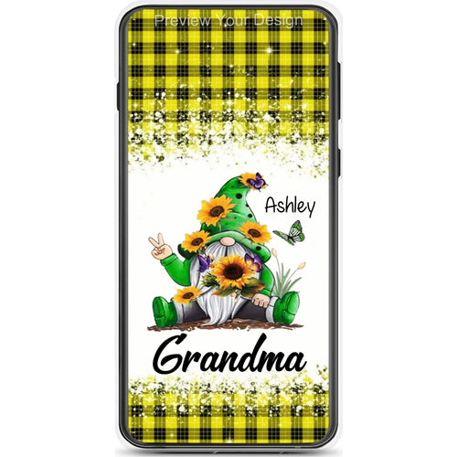 Sunflower Gnome Butterflies Grandma With Grankids Personalized Grandma Phone Case SC06050816