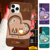 Leather Pattern Dog Cat Lovers Personalized Phone Case SC81242