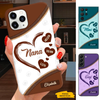 Leather Pattern Heart Grandma Nana Mimi Gigi Auntie Mom Personalized Phone case SC24110512