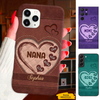 Leather Pattern Heart Mom Grandma Nana Mimi Gigi Auntie Personalized phone case SC2312449