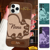 Leather Pattern Hearts Grandma Nana Mimi Mom Auntie Personalized Phone Case SC24100820