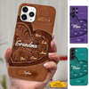 Leather Pattern Hearts Grandma Nana Mimi Mom Auntie Personalized Phone Case SC24101410