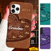 Leather Pattern Hearts Grandma Nana Mimi Mom Auntie Personalized Phone Case SC2410149