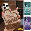 Leather pattern Butterfly Heart Grandma Nana Mimi Mom Auntie Personalized Phone Case SC2410261