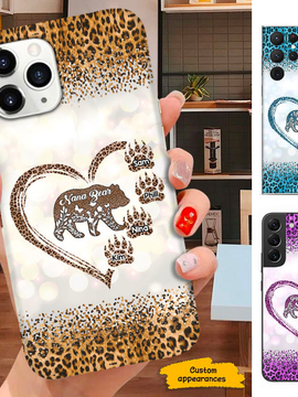 Leopard Bear Mom Grandma Nana Mimi Gigi Auntie Personalized phone case SC2512435