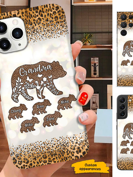 Leopard Bear Mom Grandma Nana Mimi Gigi Auntie Personalized phone case SC2512441