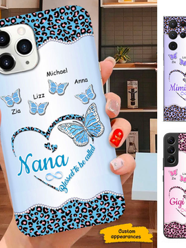 Leopard Butterfly Blessed To be called Mom Grandma Nana Mimi Gigi Auntie Personalized phone case SC2612431