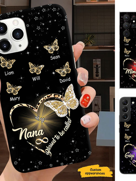 Leopard Butterfly Blessed to be called Grandma Nana Mimi Mom Personalized Phone case SC24041011