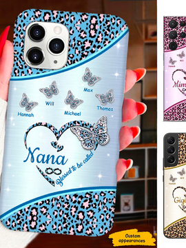 Leopard Butterfly Blessed to be called Mom Grandma Nana Mimi Gigi Auntie Personalized phone case SC2212451