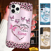 Leopard Butterfly Happiness is being a Grandma Nana Mimi Mom Personalized Phone case SC24041021