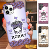 Leopard Messy Bun Mom Grandma Nana Mimi Gigi Auntie Personalized phone case SC2612415