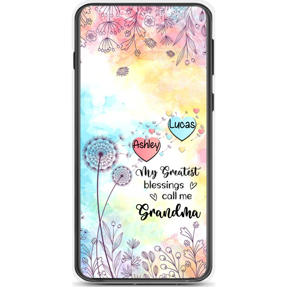 My Greatest Blessings call me Grandma Mommy Nana Auntie Dandelions Personalized Phone Case