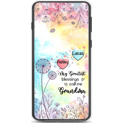 My Greatest Blessings call me Grandma Mommy Nana Auntie Dandelions Personalized Phone Case