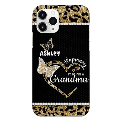 Leopard pattern Happiness is being a Grandma Personalized Phone case SC5242