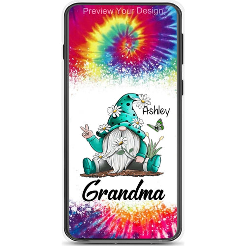 Sunflower Gnome Butterflies Grandma With Grankids Personalized Grandma Phone Case SC06050811