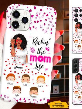 Rockin The Mom Life Grandma Nana Mimi Gigi Auntie Personalized phone case SC231245