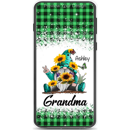 Sunflower Gnome Butterflies Grandma With Grankids Personalized Grandma Phone Case SC06050818