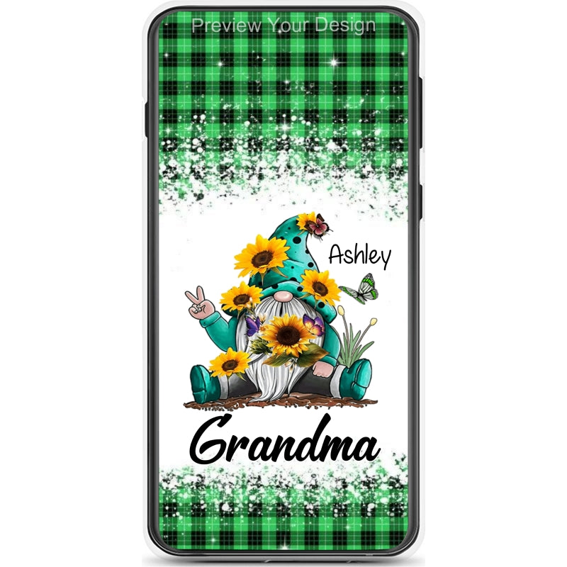 Sunflower Gnome Butterflies Grandma With Grankids Personalized Grandma Phone Case SC06050818