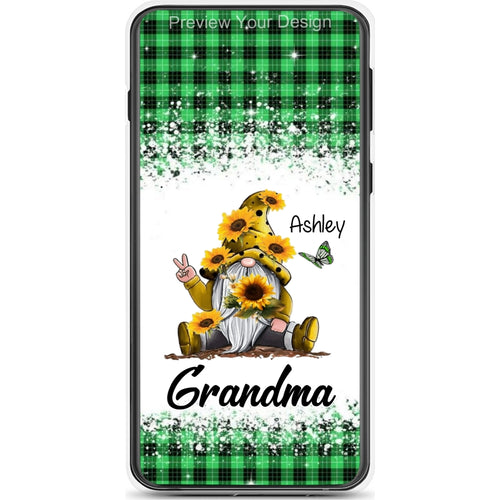 Sunflower Gnome Butterflies Grandma With Grankids Personalized Grandma Phone Case SC06050818