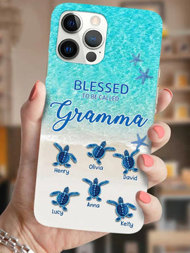 Turtle Happiness is Being Grandma Mommy Auntie Personalized Phone Case SC52724