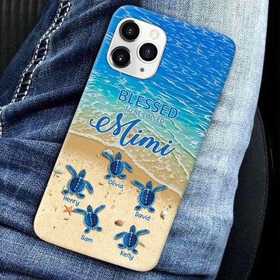 Turtle Happiness is Being Grandma Mommy Auntie Personalized Phone Case SC52722