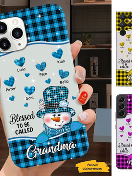 Snowman Blessed to be called Grandma Nana Mimi Mom Personalized Phone case SC2404101