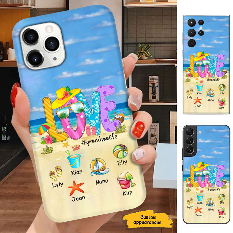 Summer Beach LOVE Grandma Life Mom Nana Mimi Gigi Auntie Personalized phone case SC2512439