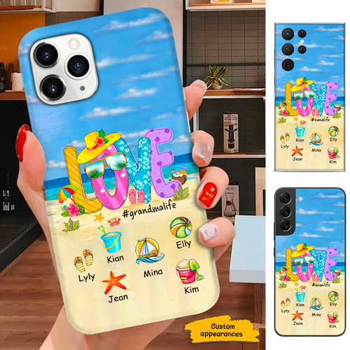 Summer Beach LOVE Grandma Life Mom Nana Mimi Gigi Auntie Personalized phone case SC2512439