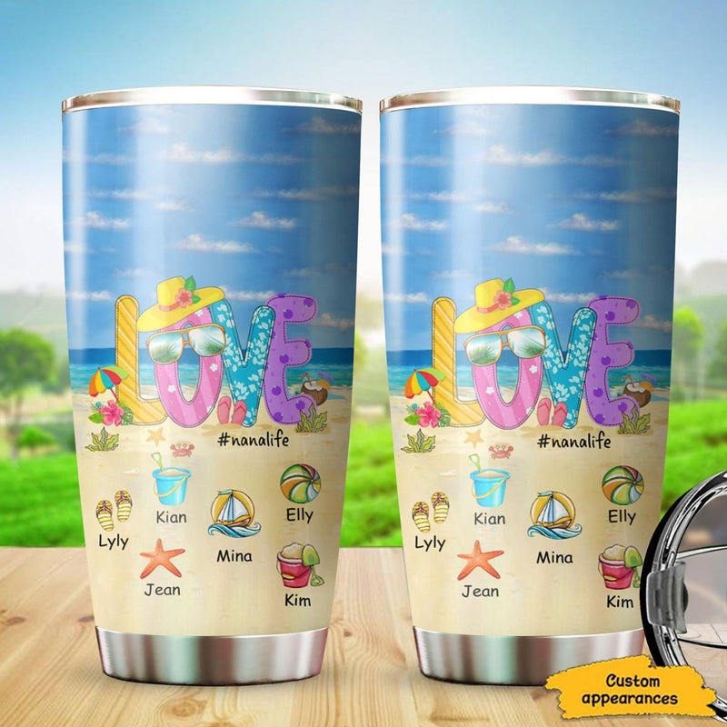 Summer Beach LOVE Nanalife Grandmalife Personalized Tumbler SC303235