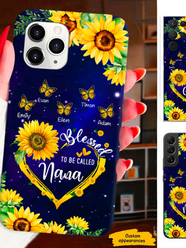 Sunflower Blessed To be called Grandma Nana Mimi Mommy Personalized Phone Case SC2612232