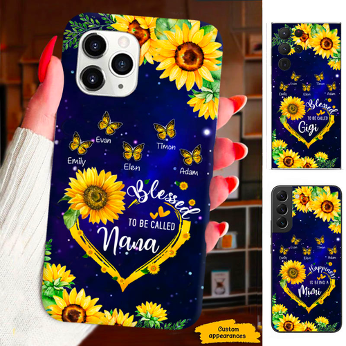 Sunflower Blessed To be called Grandma Nana Mimi Mommy Personalized Phone Case SC2612232