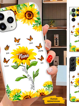 Sunflower Butterfly Blessed To be called Mom Grandma Nana Mimi Gigi Auntie Personalized phone case SC2612412