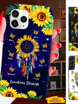 Sunflower Butterfly Dreamcatcher Mom Grandma Nana Mimi Gigi Blessings Personalized Phone Case SC161244