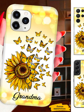 Sunflower Butterfly Mom Grandma Nana Mimi Gigi Auntie Personalized phone case SC2212432