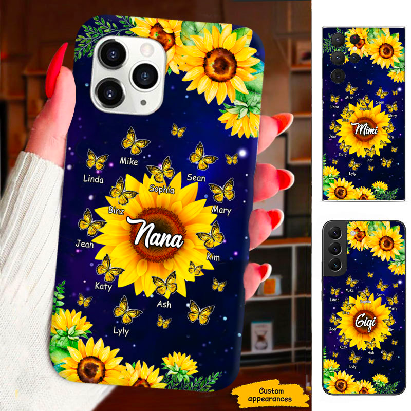 Sunflower Butterfly Mom Grandma Nana Mimi Gigi Auntie Personalized phone case SC2312428