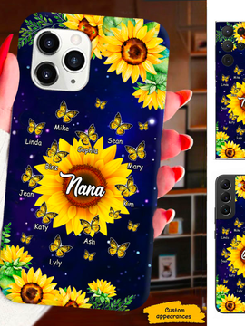 Sunflower Butterfly Mom Grandma Nana Mimi Gigi Auntie Personalized phone case SC2312428