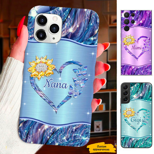 Sunflower Butterfly Mom Grandma Nana Mimi Gigi Auntie Personalized phone case SC231249
