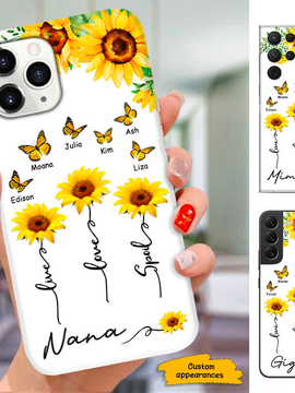 Sunflower Butterfly Mom Grandma Nana Mimi Gigi Auntie Personalized phone case SC251241