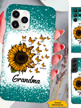 Sunflower Butterfly Mom Grandma Nana Mimi Gigi Auntie Personalized phone case SC2612411