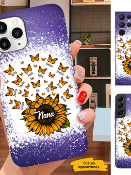 Sunflower Butterfly Mom Grandma Nana Mimi Gigi Auntie Personalized phone case SC2612430