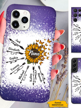 Sunflower Butterfly Mom Grandma Nana Mimi Gigi Auntie Personalized phone case SC261249