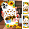 Sunflower Butterfly Wife Mom Grandma Great Nana Mimi Gigi Auntie Personalized phone case SC2612435