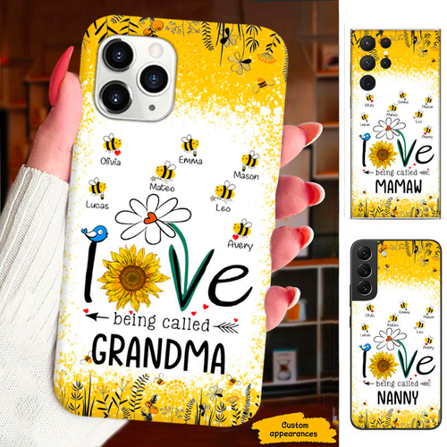 Sunflower LOVE Honey Bee Grandma Nana Mimi Gigi Personalized Phone Case SC1512429