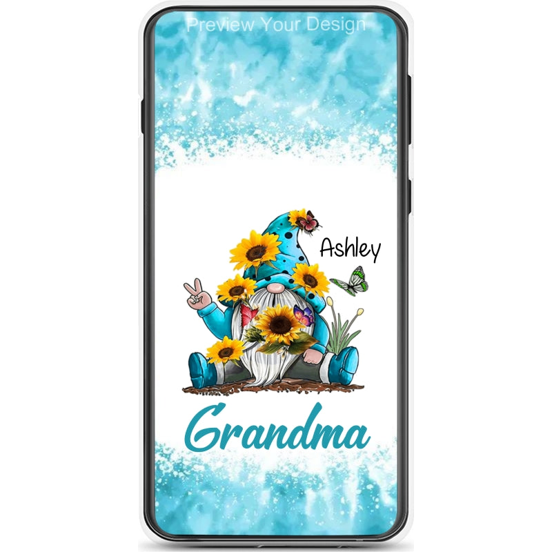 Sunflower Gnome Butterflies Grandma With Grankids Personalized Grandma Phone Case SC06050826