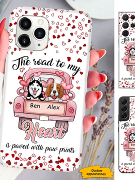 The Road To My Heart is paved with Paw prints Dog Mom Pet Mom Personalized phone case SC2612416