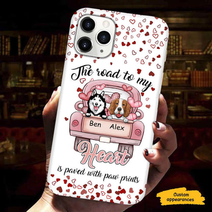 The Road To My Heart is paved with Paw prints Dog Mom Pet Mom Personalized phone case SC2612416