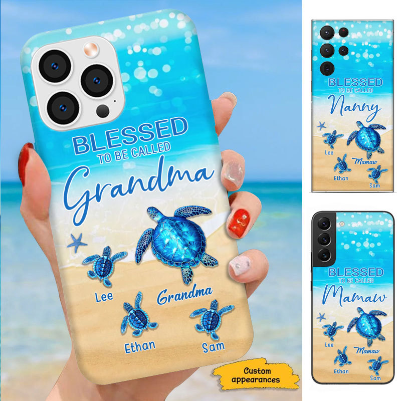 Turtle Blessed To be called Mom Grandma Nana Mimi Gigi Auntie Personalized phone case SC2512411