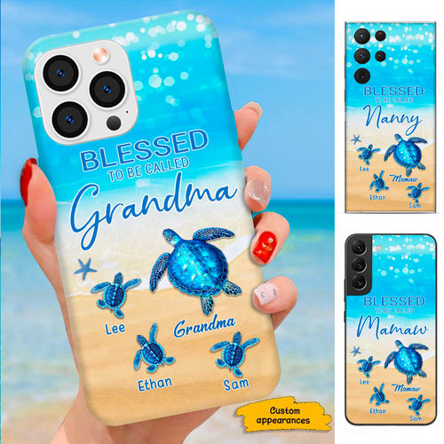 Turtle Blessed To be called Mom Grandma Nana Mimi Gigi Auntie Personalized phone case SC2512411