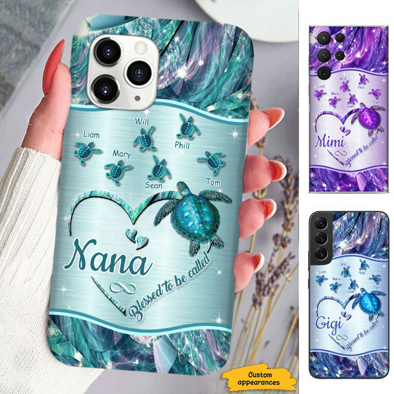Turtle Blessed To be called Mom Nana Mimi Gigi Auntie Personalized phone case SC2412425