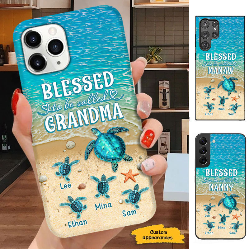 Turtle Blessed to be called Grandma Mommy Auntie Personalized Phone case SC27122316
